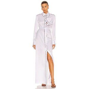 Y/Project Asymmetric Collar Maxi Shirt Dress White